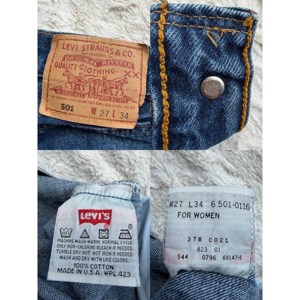 Levis 501 For Women Vintage Made in USA High Waist Slim Straight Leg Jeans 25 - Picture 2 of 12